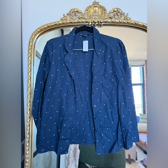 Banana Republic Navy and White Polka Dot Top - Picture 2 of 5